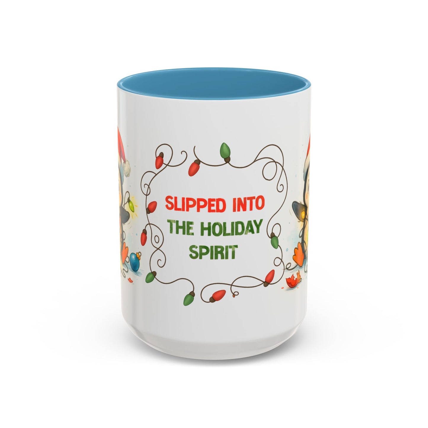 Slipped Into the Holiday Spirit Mug – Cute Penguin Christmas 15oz Cup