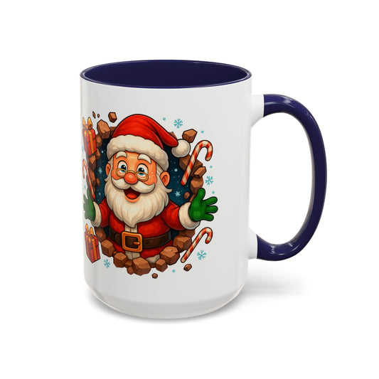 Festive Santa Coffee Mug | Christmas Gift, Holiday Drinkware, Stocking Stuffer, Winter Wonderland, Santa Lover's Mug