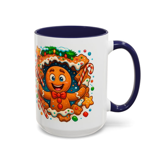 Gingerbread Christmas Mug – Cute 15oz Holiday Coffee Cup with Candy Canes
