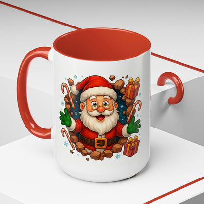 Festive Santa Coffee Mug | Christmas Gift, Holiday Drinkware, Stocking Stuffer, Winter Wonderland, Santa Lover's Mug