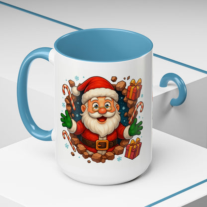 Festive Santa Coffee Mug | Christmas Gift, Holiday Drinkware, Stocking Stuffer, Winter Wonderland, Santa Lover's Mug
