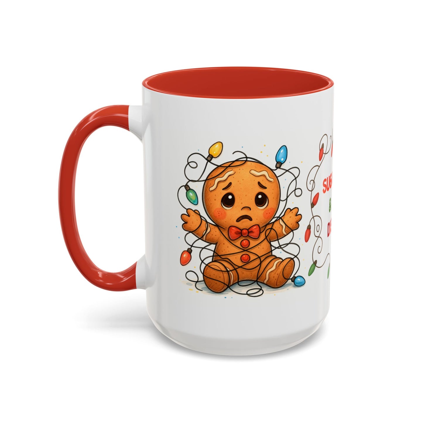 Sugar Spice & Total Disaster Mug – Funny Gingerbread 15oz Christmas Cup