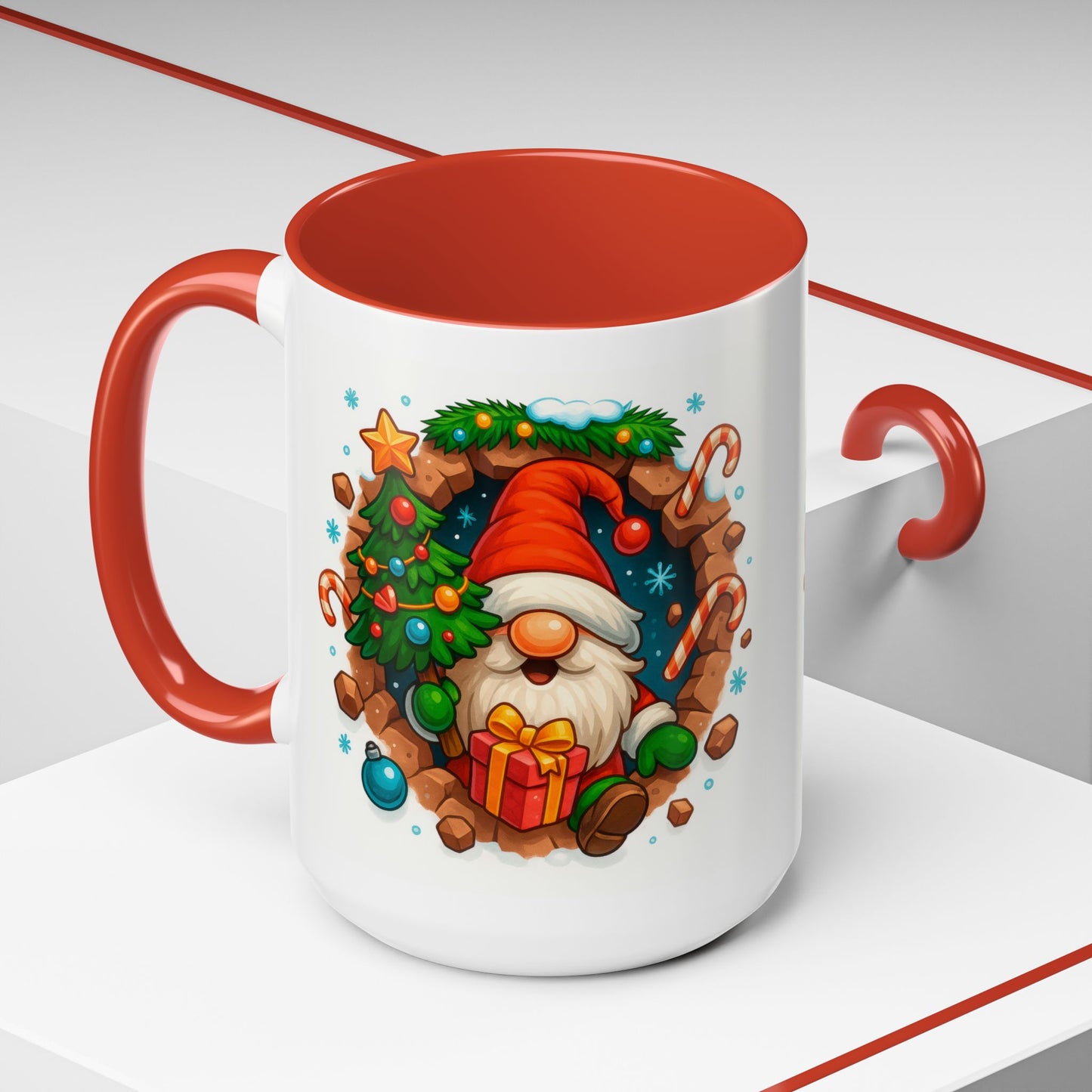 Christmas Gnome Mug – Festive Holiday 15oz Coffee Cup