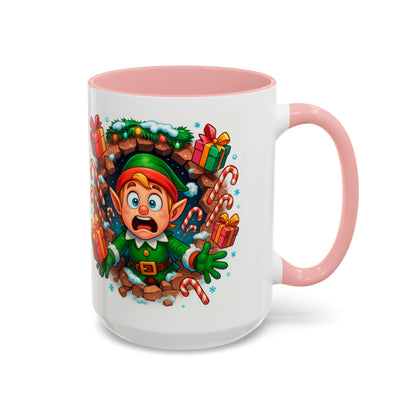 Christmas Elf Mug – Funny 15oz Holiday Coffee Cup with Candy Canes & Gifts