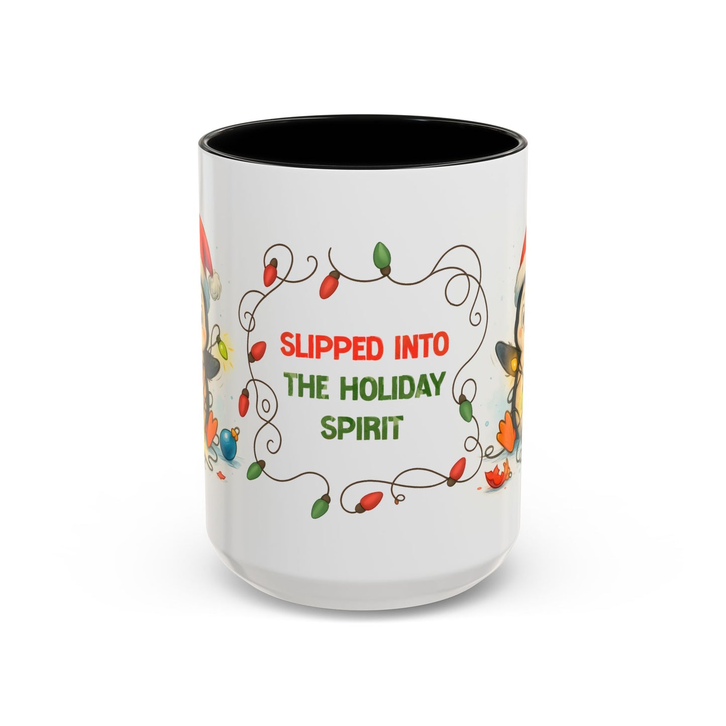 Slipped Into the Holiday Spirit Mug – Cute Penguin Christmas 15oz Cup