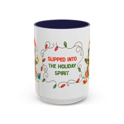 Slipped Into the Holiday Spirit Mug – Cute Penguin Christmas 15oz Cup