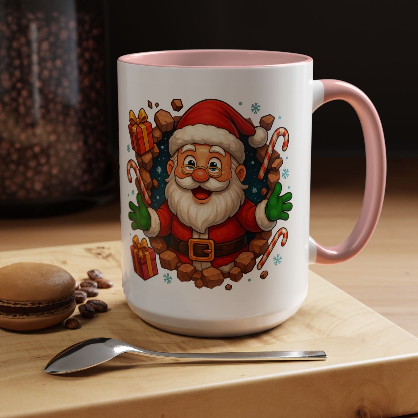 Festive Santa Coffee Mug | Christmas Gift, Holiday Drinkware, Stocking Stuffer, Winter Wonderland, Santa Lover's Mug
