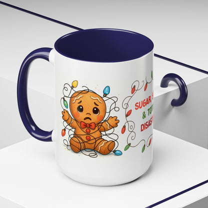 Sugar Spice & Total Disaster Mug – Funny Gingerbread 15oz Christmas Cup