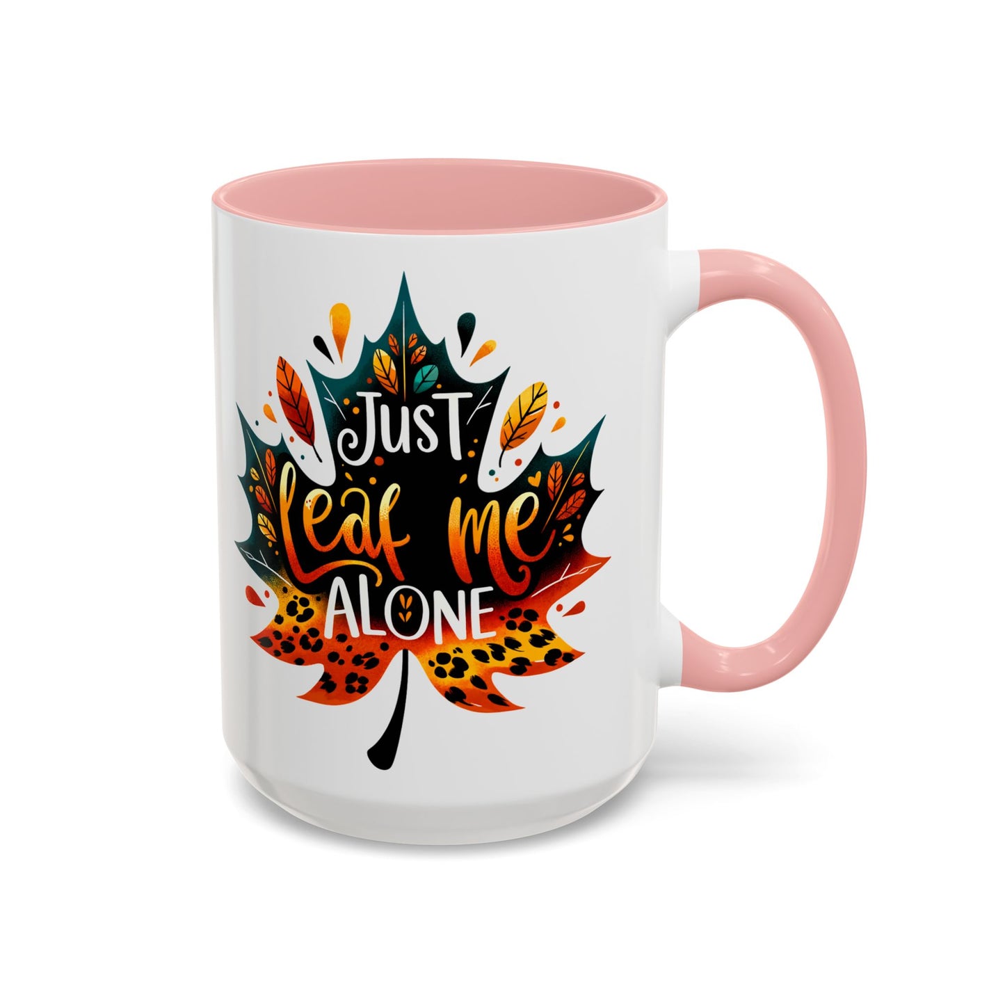 Just Leaf Me Alone Mug – Funny Fall Coffee Cup with Autumn Leaf Design