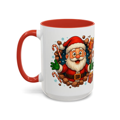 Festive Santa Coffee Mug | Christmas Gift, Holiday Drinkware, Stocking Stuffer, Winter Wonderland, Santa Lover's Mug