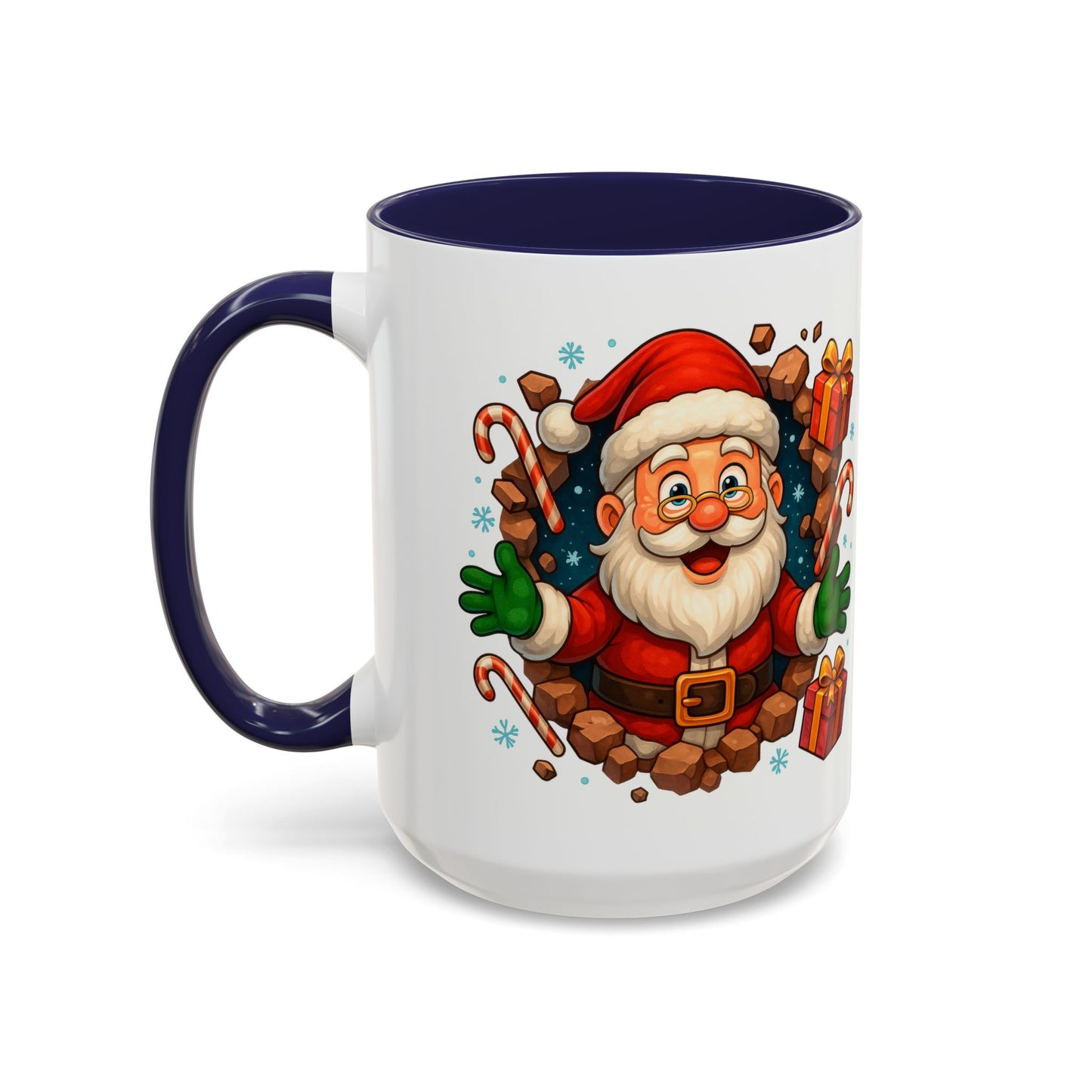 Festive Santa Coffee Mug | Christmas Gift, Holiday Drinkware, Stocking Stuffer, Winter Wonderland, Santa Lover's Mug