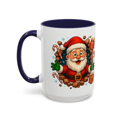 Festive Santa Coffee Mug | Christmas Gift, Holiday Drinkware, Stocking Stuffer, Winter Wonderland, Santa Lover's Mug