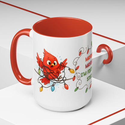 Mayday Mayday I’m Festively Stuck Mug – Funny Christmas 15oz Coffee Cup
