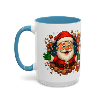 Festive Santa Coffee Mug | Christmas Gift, Holiday Drinkware, Stocking Stuffer, Winter Wonderland, Santa Lover's Mug