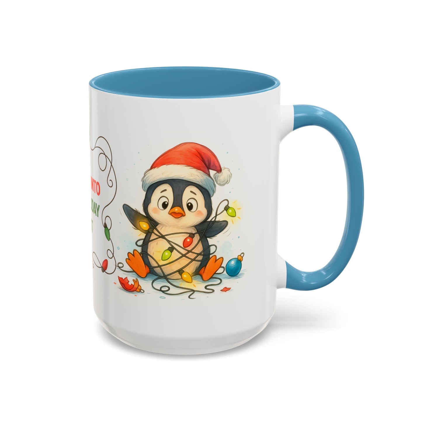 Slipped Into the Holiday Spirit Mug – Cute Penguin Christmas 15oz Cup