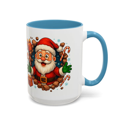 Festive Santa Coffee Mug | Christmas Gift, Holiday Drinkware, Stocking Stuffer, Winter Wonderland, Santa Lover's Mug