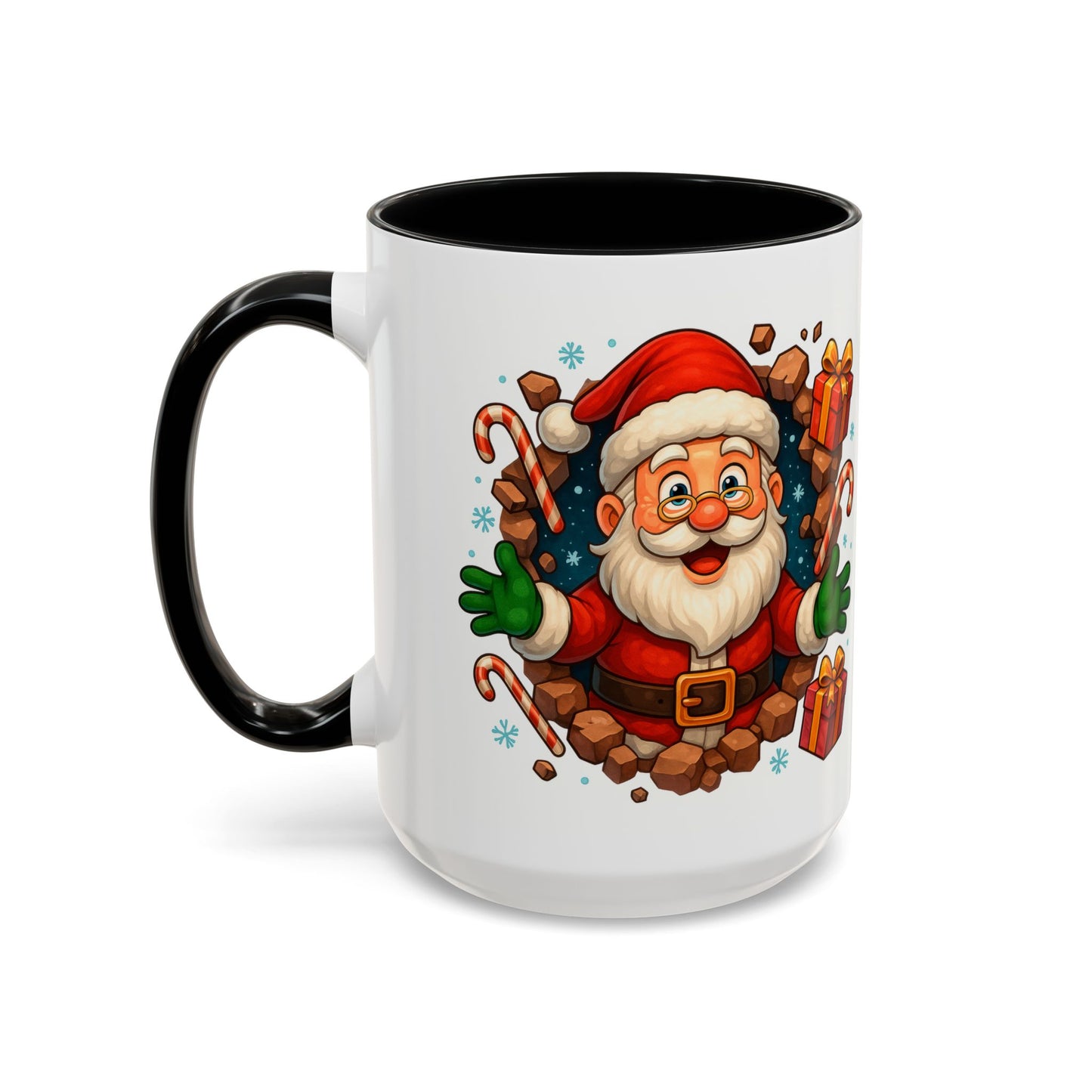 Festive Santa Coffee Mug | Christmas Gift, Holiday Drinkware, Stocking Stuffer, Winter Wonderland, Santa Lover's Mug