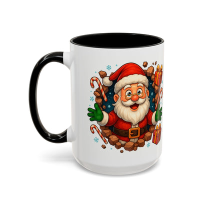 Festive Santa Coffee Mug | Christmas Gift, Holiday Drinkware, Stocking Stuffer, Winter Wonderland, Santa Lover's Mug