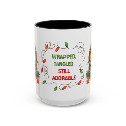 Wrapped Tangled Still Adorable Mug – Cute Hedgehog Christmas 15oz Cup