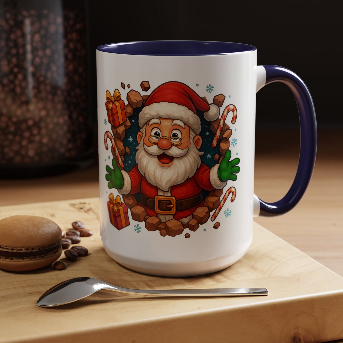Festive Santa Coffee Mug | Christmas Gift, Holiday Drinkware, Stocking Stuffer, Winter Wonderland, Santa Lover's Mug