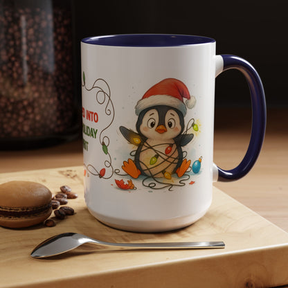 Slipped Into the Holiday Spirit Mug – Cute Penguin Christmas 15oz Cup