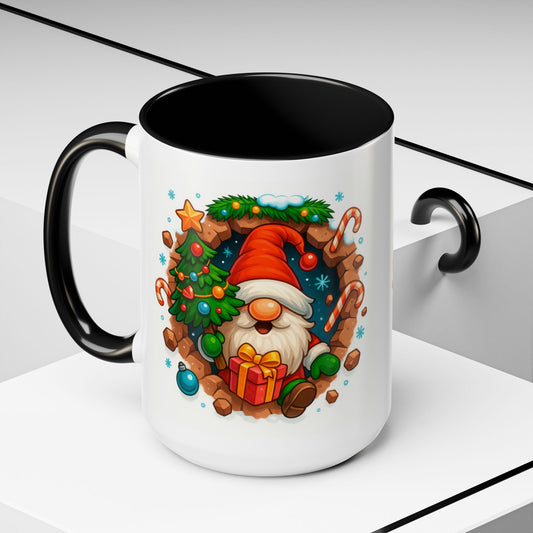 Christmas Gnome Mug – Festive Holiday 15oz Coffee Cup