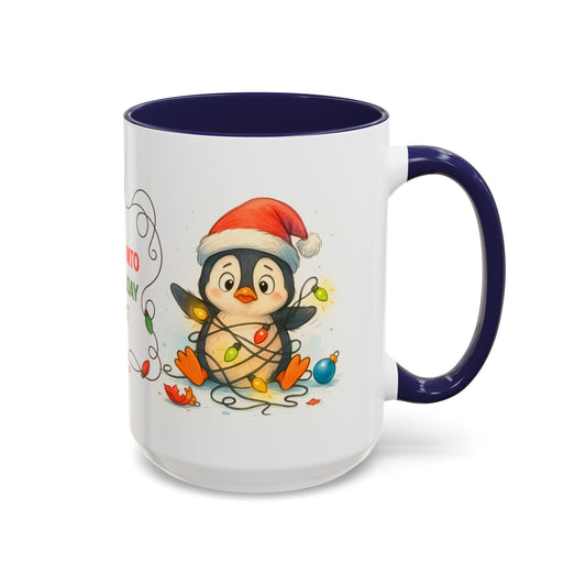 Slipped Into the Holiday Spirit Mug – Cute Penguin Christmas 15oz Cup