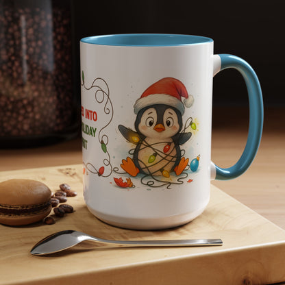 Slipped Into the Holiday Spirit Mug – Cute Penguin Christmas 15oz Cup