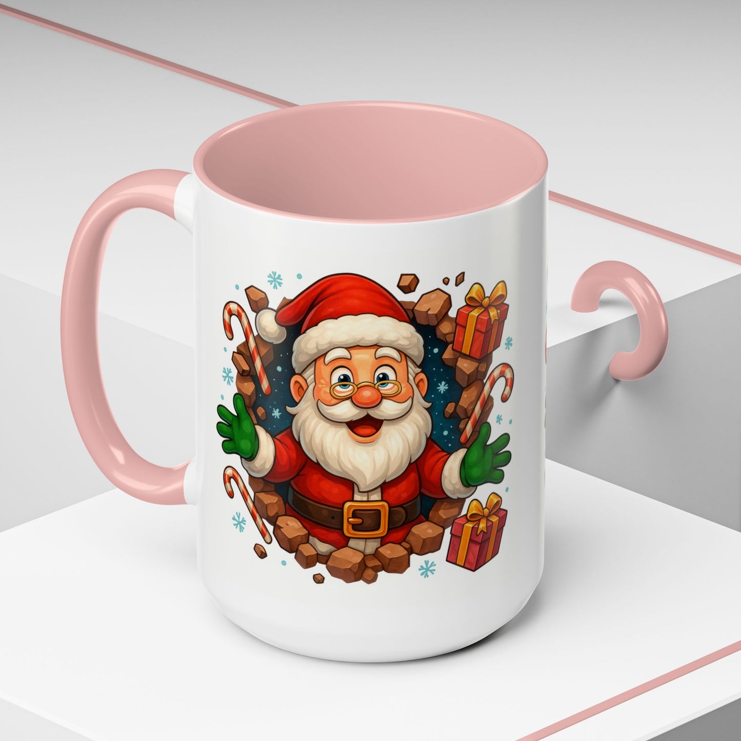 Festive Santa Coffee Mug | Christmas Gift, Holiday Drinkware, Stocking Stuffer, Winter Wonderland, Santa Lover's Mug