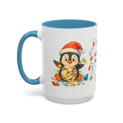 Slipped Into the Holiday Spirit Mug – Cute Penguin Christmas 15oz Cup