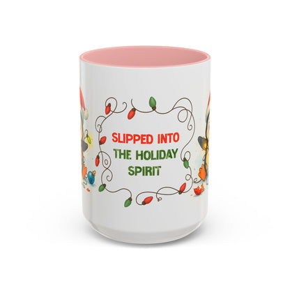 Slipped Into the Holiday Spirit Mug – Cute Penguin Christmas 15oz Cup