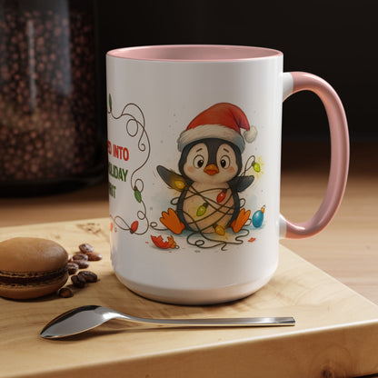 Slipped Into the Holiday Spirit Mug – Cute Penguin Christmas 15oz Cup