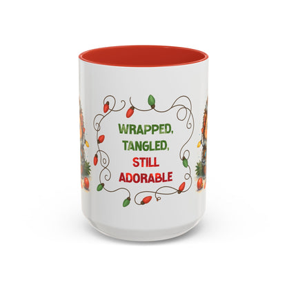 Wrapped Tangled Still Adorable Mug – Cute Hedgehog Christmas 15oz Cup