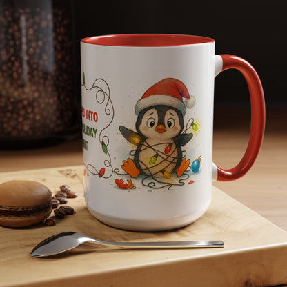 Slipped Into the Holiday Spirit Mug – Cute Penguin Christmas 15oz Cup