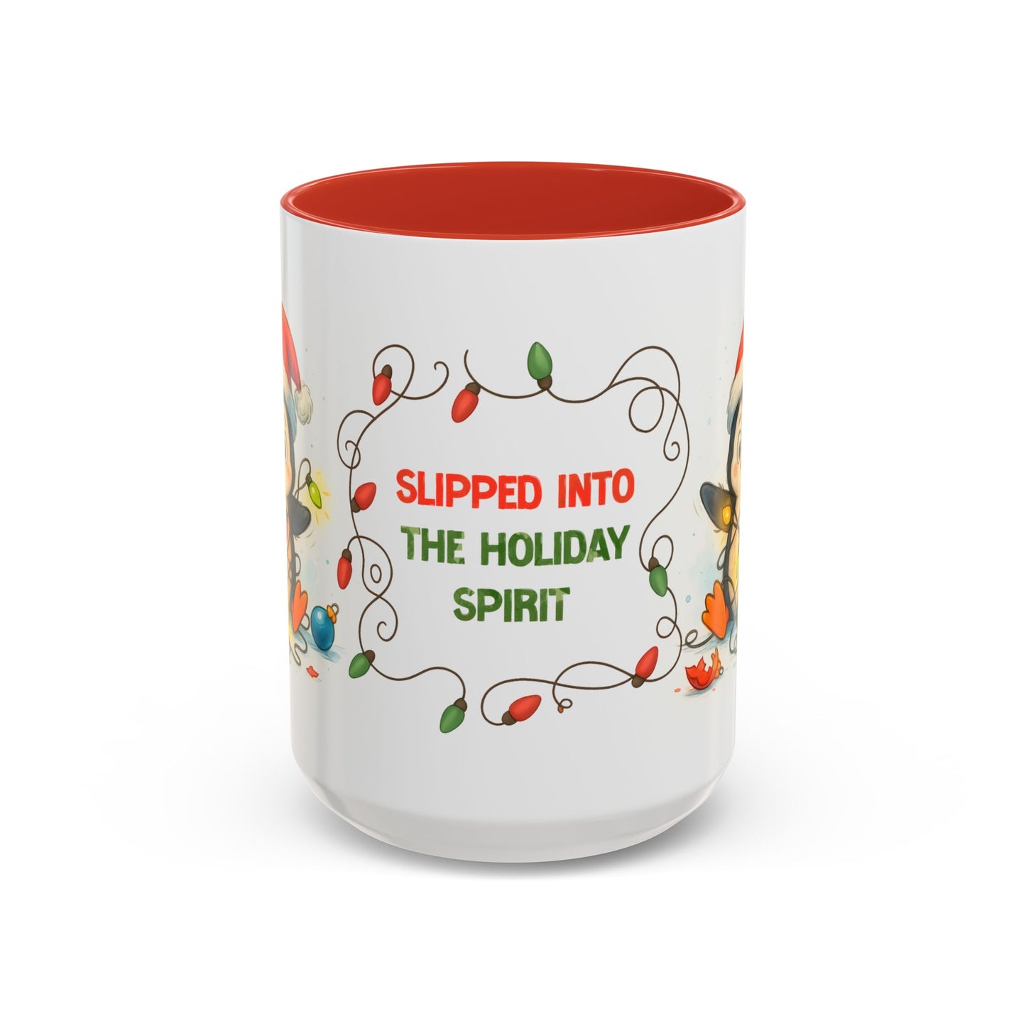 Slipped Into the Holiday Spirit Mug – Cute Penguin Christmas 15oz Cup