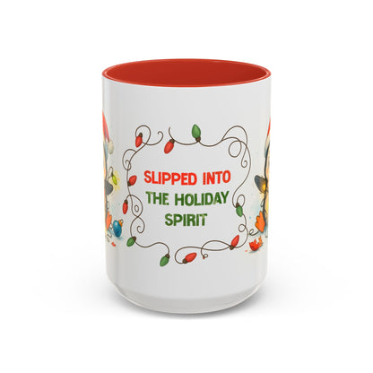 Slipped Into the Holiday Spirit Mug – Cute Penguin Christmas 15oz Cup