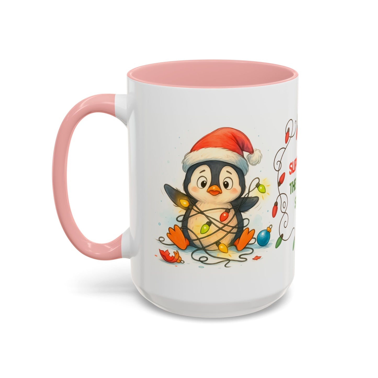 Slipped Into the Holiday Spirit Mug – Cute Penguin Christmas 15oz Cup